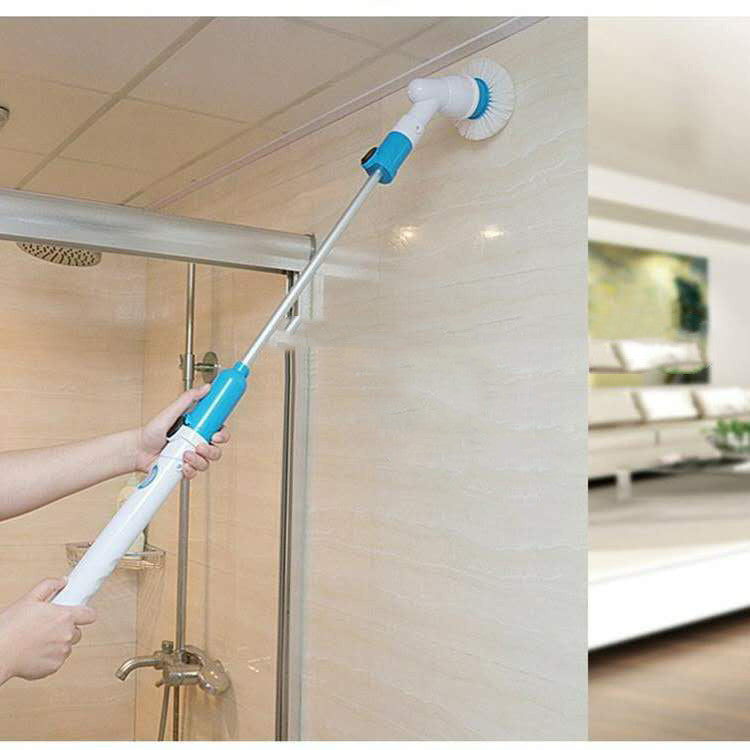 Wireless Rechargeable Electric Cleaning Brush Long Handle Automatically Rotates